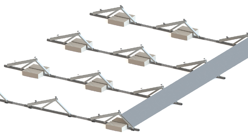 Flat roof ballast mounting 