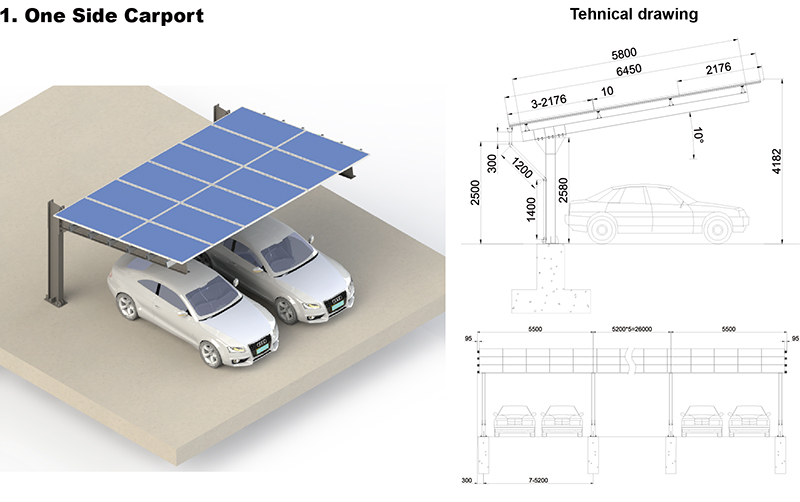 Single Pole Solar Carport
